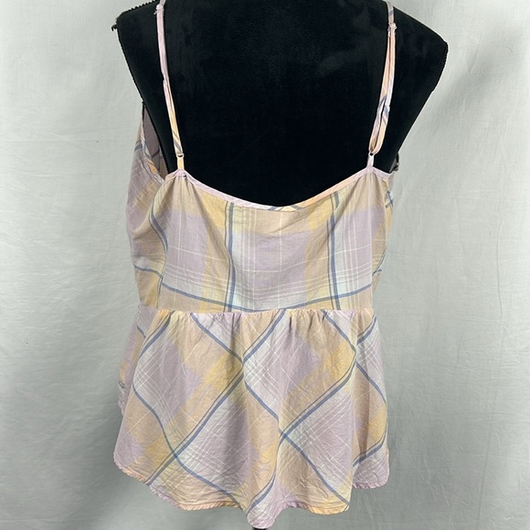 NWOT Old Navy Purple and Orange Plaid Baby Doll Blouse - Picture 2 of 5